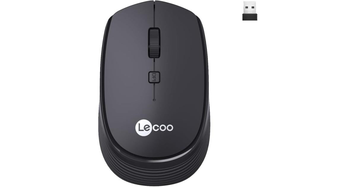 Lecoo WS202 1600 DPI Wireless Mouse Black, Discover comfort in the work and office mouse.