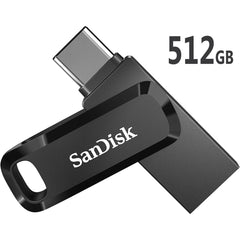Sandisk 512gb Ultra Dual Drive Go 2 In 1 Flash Drive Type A & Type C Conneors, Usb 3.2 Gen 1, 150 Mb/s Max Read Speed, Swivel Cover With Keyring Hole, For Windows & Mac & Android , Black - CompuMe