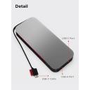 Lenovo Go USB-C Laptop Power Bank (20000 mAh) - 65W - USB-C and USB-A Ports - Fast Charging Portable Power Station with Integrated Cable - Model PBLG2W - Storm Grey