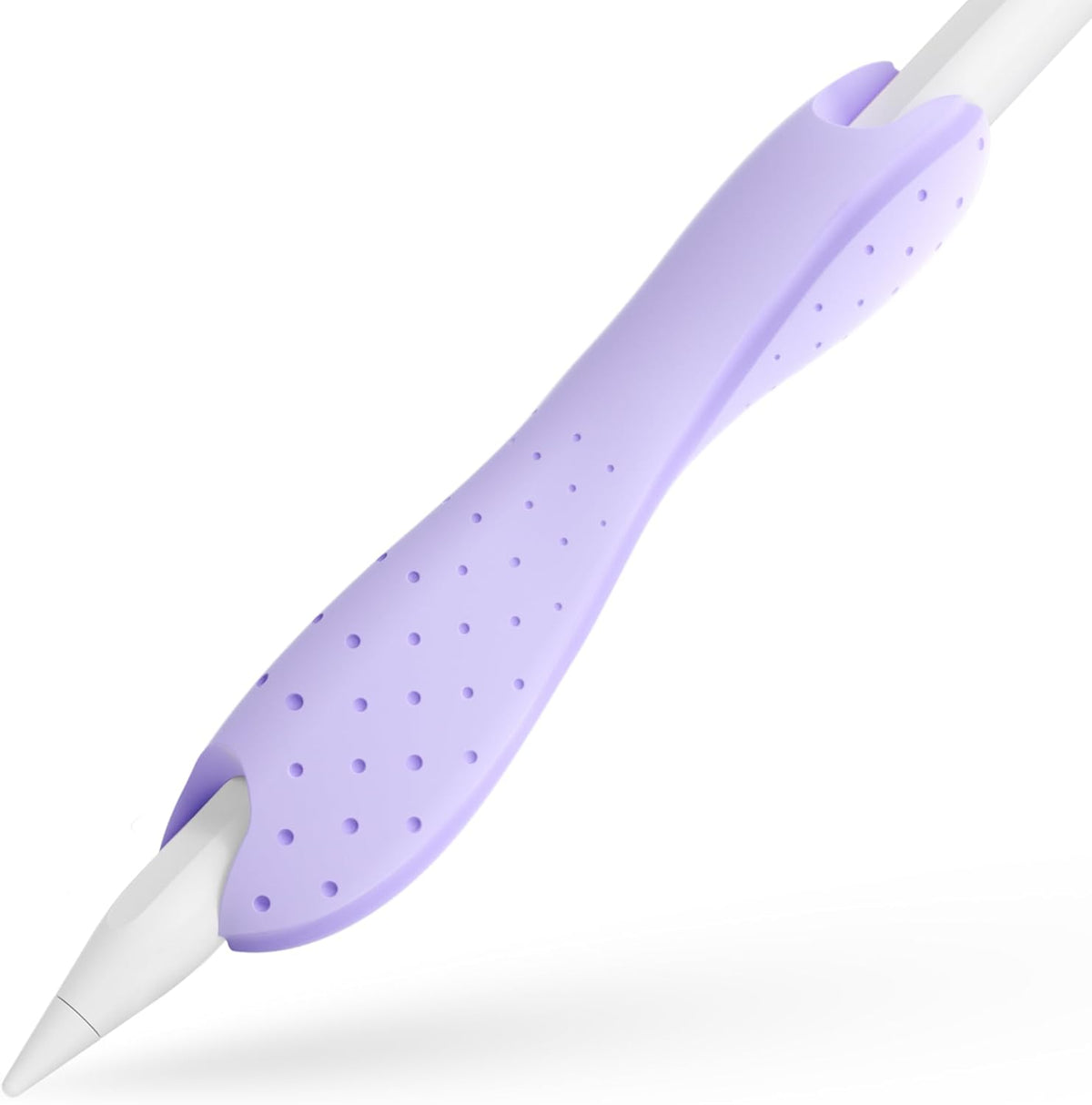 Grip Compatible with Apple Pencil Pro,1st/2nd Generation,USB-C Model,Protective Silicone Sleeve Cover with Anti-Slip Texture,Ergonomic Dual-Head Design,Magnetic Charging and Double Tap,Purple