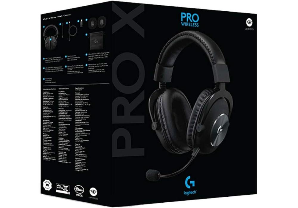 Logitech G PRO X Wireless Lightspeed Gaming Headset with Blue VO!CE Mic Filter Tech, 50 mm PRO-G Drivers, and DTS Headphone:X 2.0 Surround Sound
