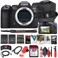 Canon EOS R6 Mark II Mirrorless Camera (5666C002) + Canon RF 24-70mm Lens + 64GB Memory Card + Case + Corel Photo Software + LPE6 Battery + Card Reader + More (INTL. Model)