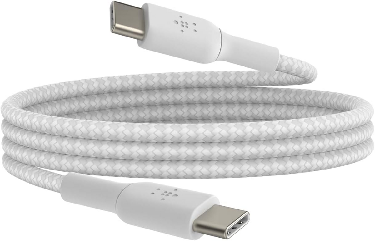 Belkin BoostCharge USB-C to USB-C Braided Cable, 1M, White