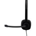 Logitech H151 Wired Headset, Analog Stereo Headphones with Rotating Noise-Cancelling Microphone, 3.5 mm Audio Jack, In-Line Controls