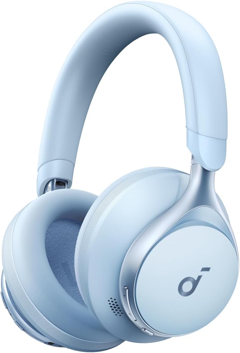 by Anker, Space One, Active Noise Cancelling Headphones, 2X Stronger Voice Reduction, 40H ANC Playtime, App Control, LDAC Hi-Res Wireless, Comfortable Fit, Clear Calls, Bluetooth 5.3 (Blue)