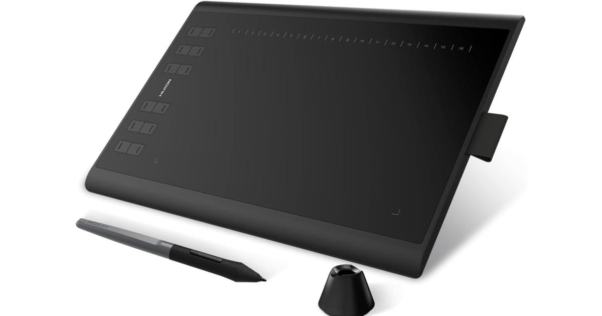HUION Inspiroy H1060P Graphics Drawing Tablet , 8192 pressure sensitivity levels , Battery-Free Stylus, Digital Art Tablet.