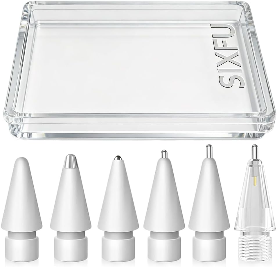 Replacement Pencil Tips for Apple Pencil, Multiple Durable iPencil Tip Nibs Accessories for iPad Pro/Apple Pencil Pro/USB-C/ 1st Gen/ 2nd Generation (6 PCS)