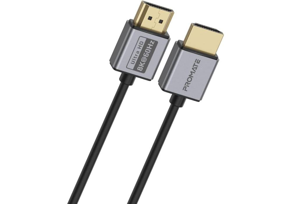 Promate HDMI 2.1 Cable, 1.5m HDMI to HDMI Slim Cable with 48Gbps Bandwidth, 8K@60Hz Resolution, UHD Dynamic HDR eARC Wire for MacBook Pro, PS5, TV, Xbox, Roku, Blu-ray Projector, PrimeLink8K-150