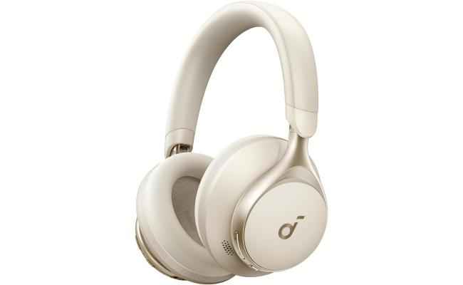 Soundcore by Anker, Space One, Active Noise Cancelling Headphones, 2X Stronger Voice Reduction, 40H ANC Playtime, App Control, LDAC Hi-Res Wireless Audio, Comfortable Fit, Clear Calls, Bluetooth 5.3, Latte Cream