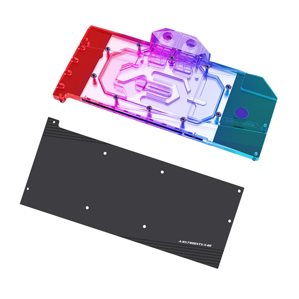 GPU Waterblock for AMD Radeon RX 7900 XTX RX 7900 XT RX 7800 XT Reference Edition, PC GPU Water Liquid Cooling Block Cooler with Backplate