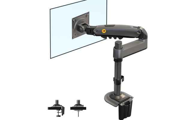 North Bayou (NB H100) Ergonomic Desk Mount Single Monitor Arm, Up To 17-30" Size & 2-9kg Weight, Horizontal Or Vertical 360° Rotation, Vesa 75mm x 75 mm To 100mm x 100mm Mounting Hole