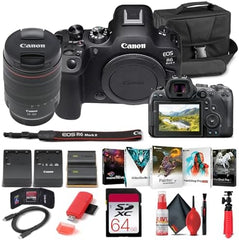 Canon EOS R6 Mark II Mirrorless Camera with 24-105mm f/4 Lens (5666C011) + 64GB Card + Case + Corel Photo Software + LPE6 Battery + Card Reader + More (INTL. Model)