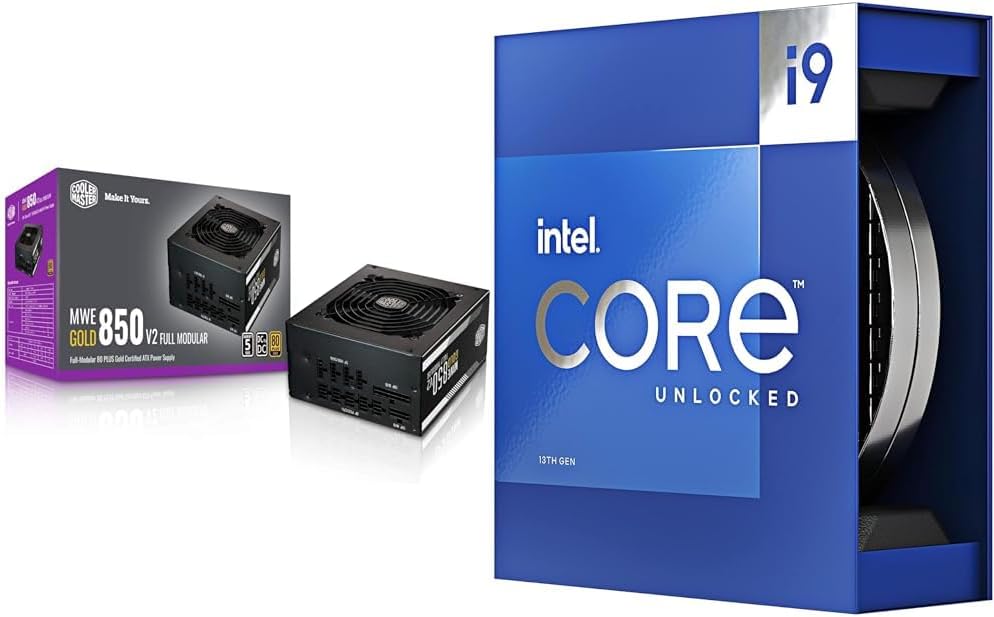 MWE Gold 850 V2 Full Modular, 850W, 80+ Gold Efficiency & Intel Core i9-13900K Desktop Processor 24 (8 P-cores + 16 E-cores) with Integrated Graphics - Unlocked