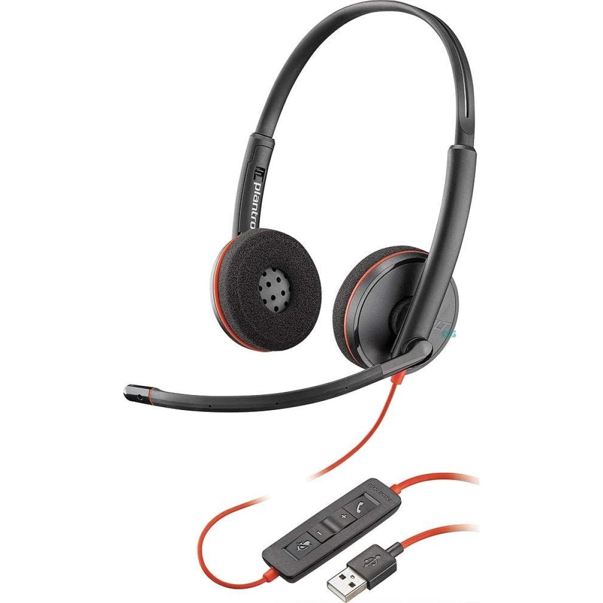 Poly Plantronics - Blackwire 3220 - Wired Dual-Ear (Stereo) Headset with Boom Mic - USB-A to connect to your PC and/or Mac | Blackwire 3220 |
