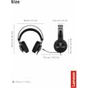 Lenovo Legion H500 PRO 7.1 Surround Sound Gaming Headset, Noise-Cancelling Mic, Memory Foam & PU Leather Earcups, Stainless Steel Headband, PC, PS4, Xbox One, Nintendo Switch, GXD0T69864, Black