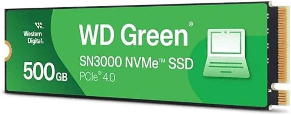 500GB WD Green SN3000 NVMe Internal SSD - Solid State Drive - Gen4 PCIe, M.2 2280, Up to 5,000 MB/s - WDS500G4G0E