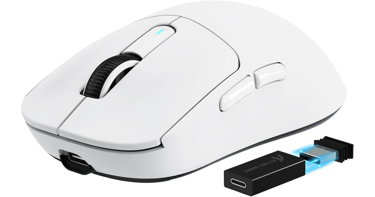 ATTACK SHARK X3PRO 4K/8K Lightweight Wireless Gaming Mouse with Tri-Mode(Wired/2.4GHz/BT),PAW3395 Optical Sensor,26K DPI,Kailh GM8.0 Switch,Long Battery,7 Buttons for PC/Laptop/Win/Mac(White)
