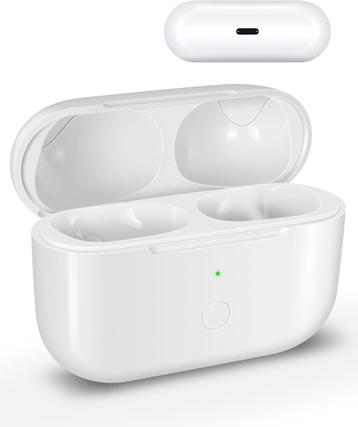 Charging Case Replacement for AirPods Pro 1st & 2nd Generation - Wireless Charger Case Without Earbuds (White)