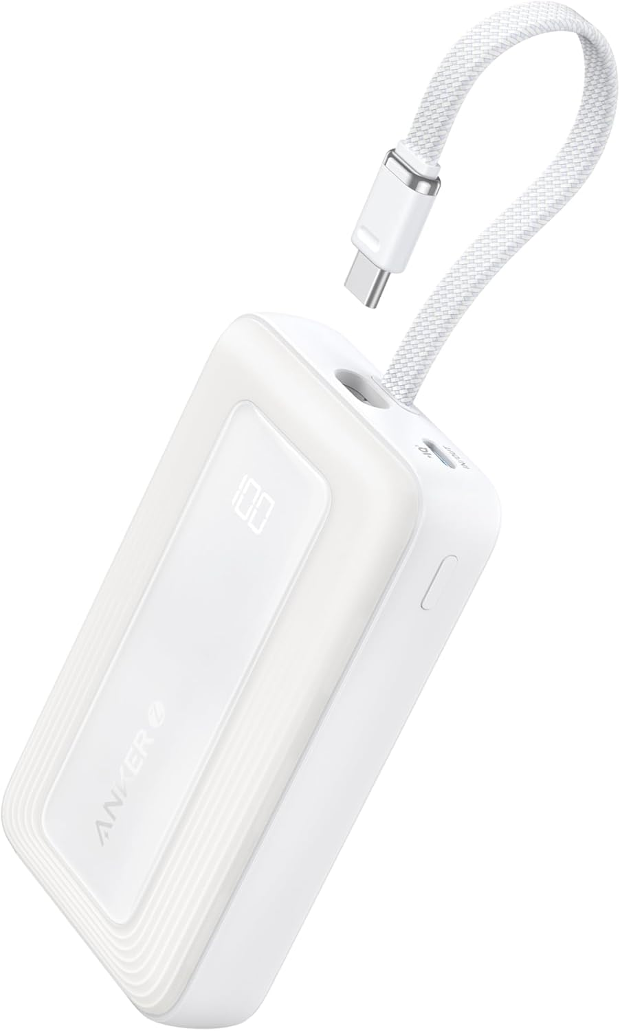 Anker Power Bank (10K- 30W- Built-In USB-C Cable) Zolo - Black - White
