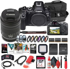 Canon EOS R6 Mark II Mirrorless Camera with 24-105mm f/4-7.1 Lens + 64GB Card + Case + Photo Software + 2 x LPE6 + External Charger + LED Light + More (INTL. Model)