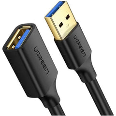 UGREEN US129-10373B 5M USB 3.0 Extension Male Cable for Playstation, USB Flash Drive, Card Reader, Hard Drive, Keyboard, Printer, Scanner, Camera - Black | US129 | - CompuMe