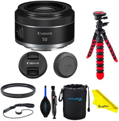 Canon RF50mm F1.8 STM for Canon Full Frame Mirrorless RF Mount Cameras [EOS R, EOS RP, EOS R5, EOS R6] Black (Lens w/BuzzPhoto Advanced Accessories Bundle)