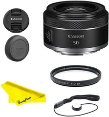 Canon RF50mm F1.8 STM for Canon Full Frame Mirrorless RF Mount Cameras [EOS R, EOS RP, EOS R5, EOS R6] Black (Lens w/BuzzPhoto Advanced Accessories Bundle)