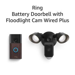 Battery Doorbell with Ring Floodlight Cam Wired Plus (Black)