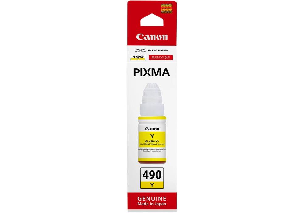 CANON GI-490 Yellow Ink Bottle, Prints Up to 7,000 A4 Pages, 70 ml