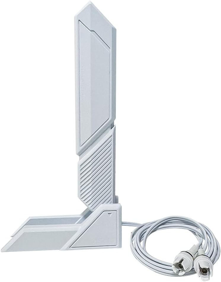 WiFi 7 Antenna with EZ-Plug Quick-Connect Interface, for ASUS WiFi 7 Motherboard, Routers （ROG/RT/TUF Series）, Dual Band High-Gain Signal Booster, Low-Profile Magnetic Base,White