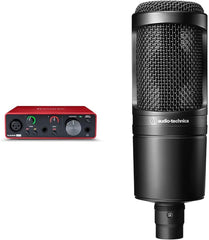 AT2020 Cardioid Condenser Studio XLR Microphone, Black, Ideal for Project/Home Studio Applications & Focusrite Scarlett Solo (3rd Gen) USB Audio Interface with Pro Tools | First