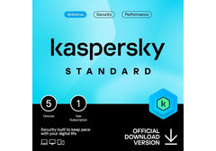Kaspersky Standard Anti-Virus, (5 Devices) Advanced Security Online Banking Protection Performance Optimization 1 Year