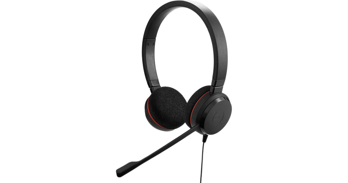 Jabra Evolve 20 Wired Headset (2025 Edition) - Dual-Ear Set for Office and Work from Home - Call Control - Certified for MS Teams - USB-C/A Connectivity - Black