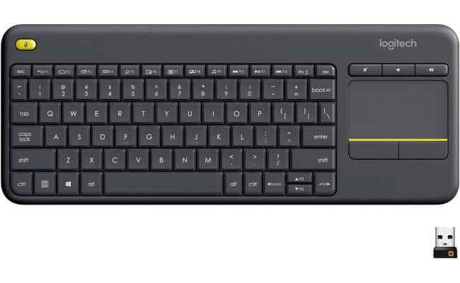 Logitech K400 Plus Wireless (2.4GHz) w/ Built-in Touch Pad Keyboard Up To 10m Range For PC-connected TV, Windows, Android, Chrome OS, Laptop, Tablet - (عربي)