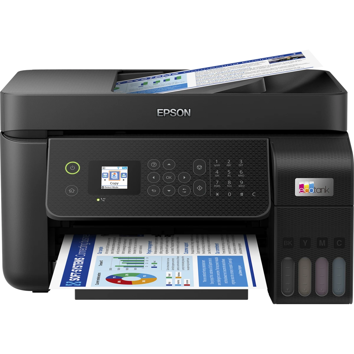Epson Ecotank L5290 3-In-1 Office Ink Tank Printer A4 Colour Printer w/ ADF Wi-Fi & Color LCD Screen up to 33ppm/15ppm - Black