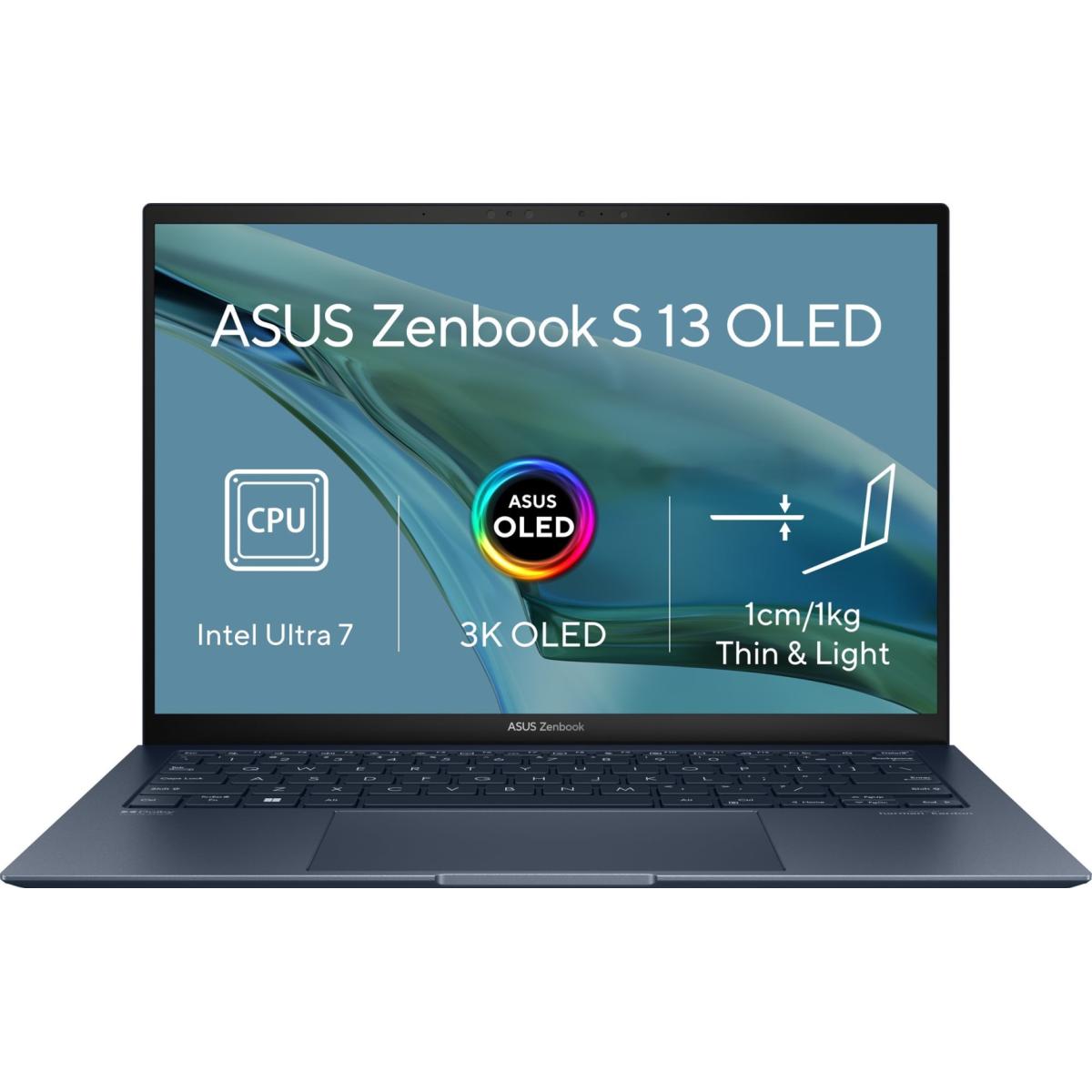 Asus Zenbook S 13 Oled (2024) Ux5304ma Intel Core Ultra 7 12 Cores W/ Super Light 1kg & 3k Oled Display , Ponder Blue
