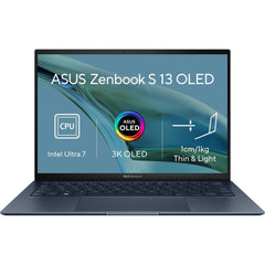 Asus Zenbook S 13 Oled (2024) Ux5304ma Intel Core Ultra 7 12 Cores W/ Super Light 1kg & 3k Oled Display , Ponder Blue