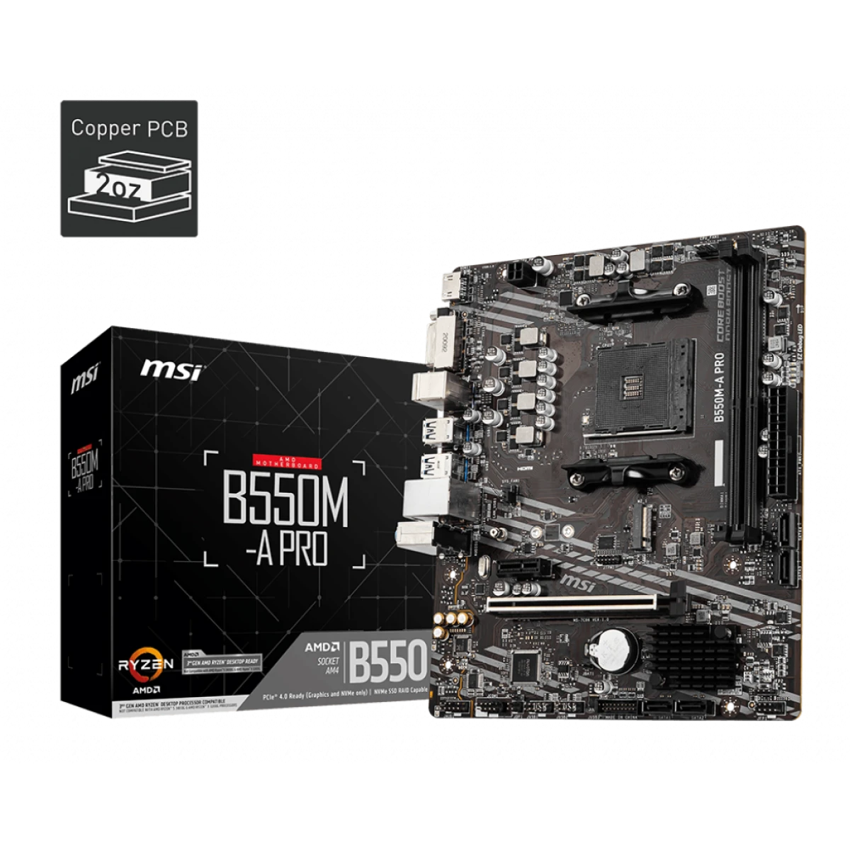 MSI PCIe motherboard for desktop computer builds