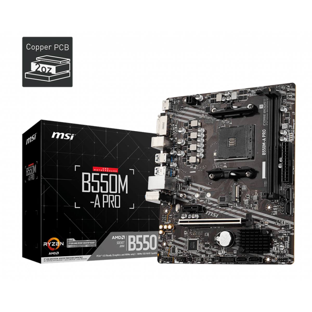 MSI PCIe motherboard for desktop computer builds