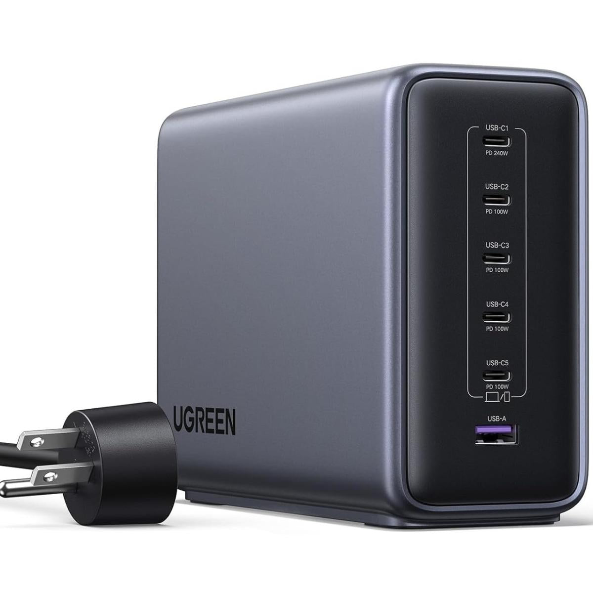UGREEN Nexode 500W GaN Charging Station, 6-Port USB-C & USB-A with 240W Single Port, Smart Temperature Control & Space-Saving Design for iPhone 17/16/15, Galaxy S25/S24, MacBook Pro/Air, iPad, Laptops