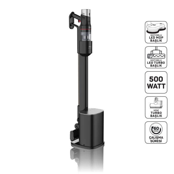 Arzum Rechargeable Upright Vacuum, 0.4Lit, 500Watts, Black - Ar4211