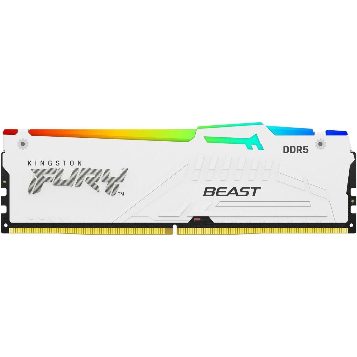 Kingston Fury Beast Rgb 32gb (1 X 32gb) 5600mhz Ddr5 Desktop Memory Infrared Sync Technology White