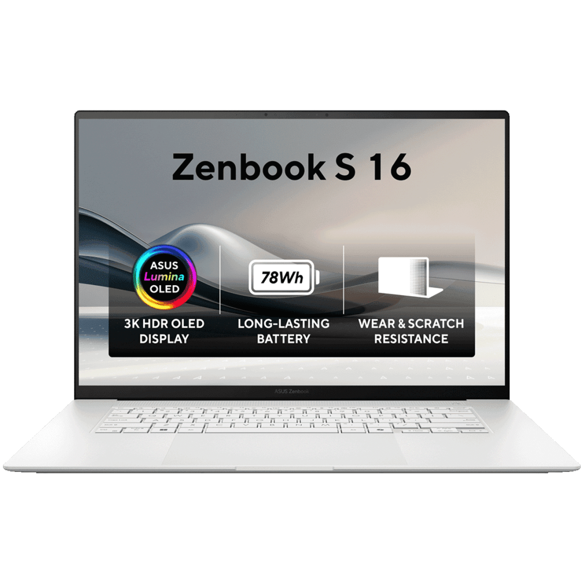 Asus Zenbook S16 (2024) Um5606 Copilot+ Pc Amd Ryzen Ai 9 Hx 370 12 Cores Superior Ai New Ceraluminum Material W/ Amd Radeon 890 Graphic & 3k Oled 120hz Touch Display , Scandinavian White