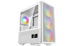 Deepcool CH560 Digital Mid Tower High Air Flow w/ 3x140mm + 1x120mm ARGB Fans Real-time Dual Status Digital Display - White