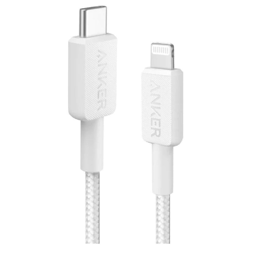 ANKER 322 USB-C TO LIGHTNING CABLE 6FT BRAIDED WHITE