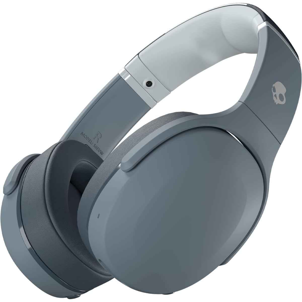 Skullcandy Crusher Evo Wireless Bluetooth Headphones With Multi Sensory Bass And Charging Cable, Noise Isolating Over Ear Fit, Up To 40 Hours Battery, Microphone For Iphone Android Chill Grey