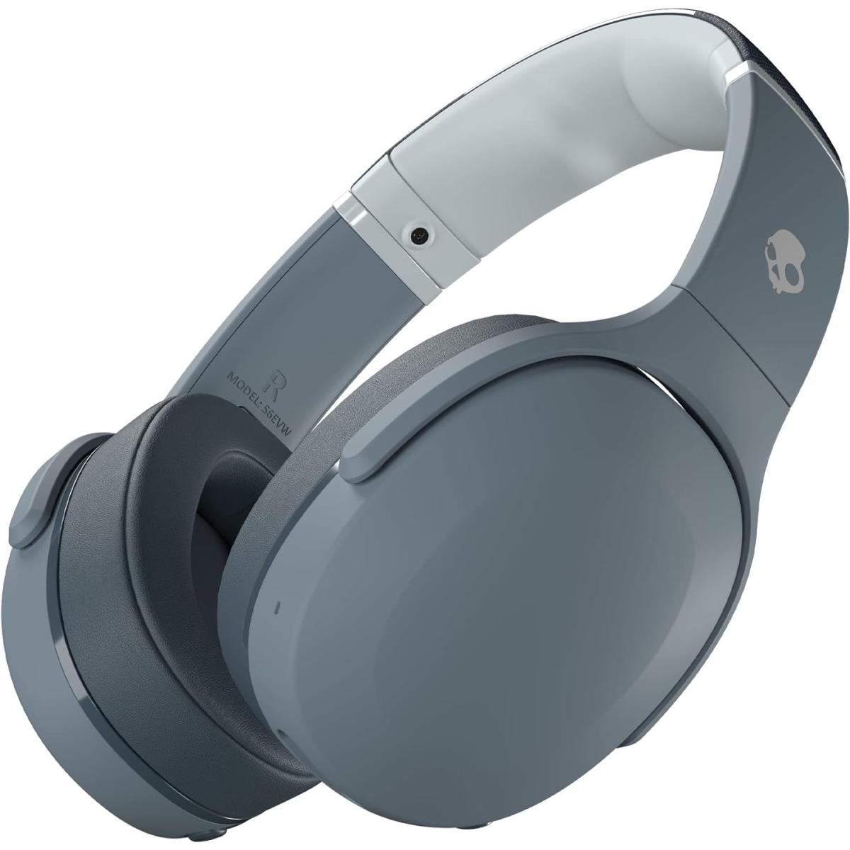 Skullcandy Crusher Evo Wireless Bluetooth Headphones With Multi Sensory Bass And Charging Cable, Noise Isolating Over Ear Fit, Up To 40 Hours Battery, Microphone For Iphone Android Chill Grey