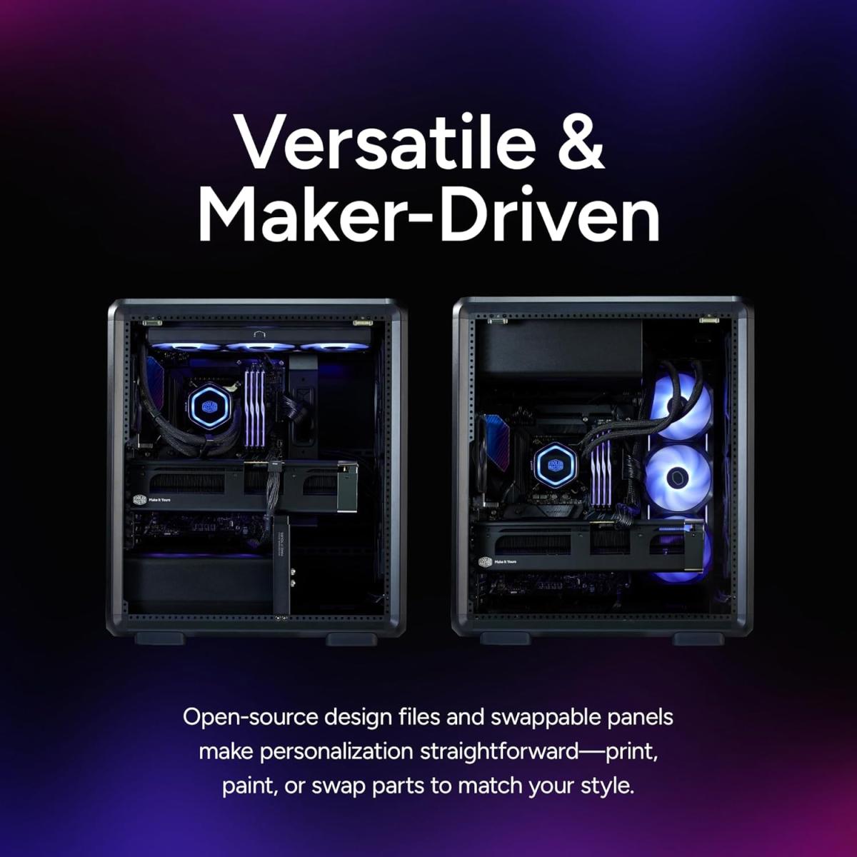 Cooler Master PC case for desktop computer builds and component installation