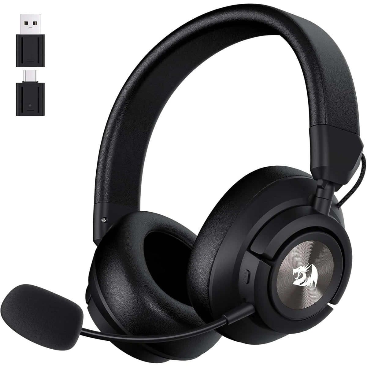 Redragon H889 Wireless Gaming Headset, 4-in-1 (2.4G/BT/USB/3.5mm), 51H Battery & Play-While-Charging, 7.1 Spatial Audio & 53mm Drivers, Detachable Mic, Multi-Platform Headphone for PC/PS5/NS/Mobile