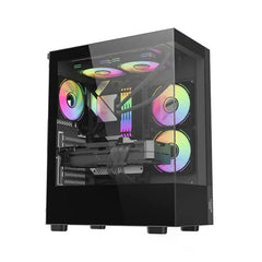 K Gaming C03 Mid Tower 3 ARGB Fans PC Case Black